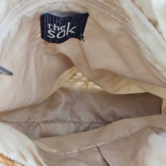 The Sak Beige Striped Crochet Shoulder Bag with Braided Shoulder Strap - Picture 13 of 16